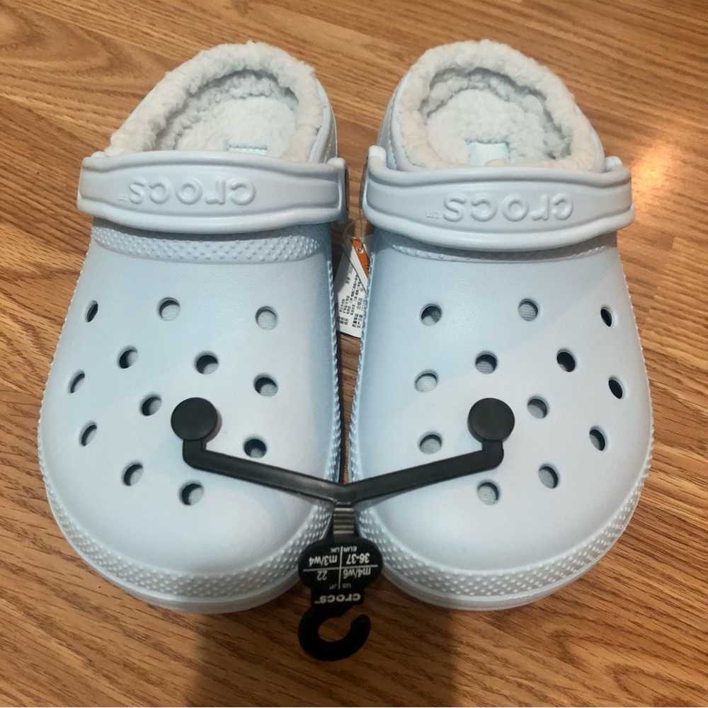 Baby blue Fuzzy Crocs - Picture 2 of 7